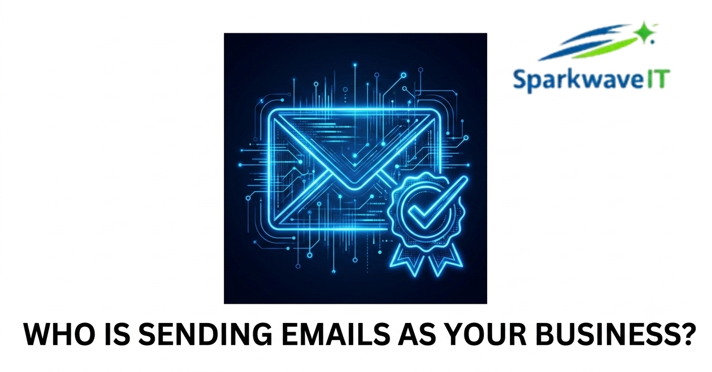 DMARC email security authentication graphic for business IT consulting in Auburn, Fort Wayne, and DeKalb County Indiana.